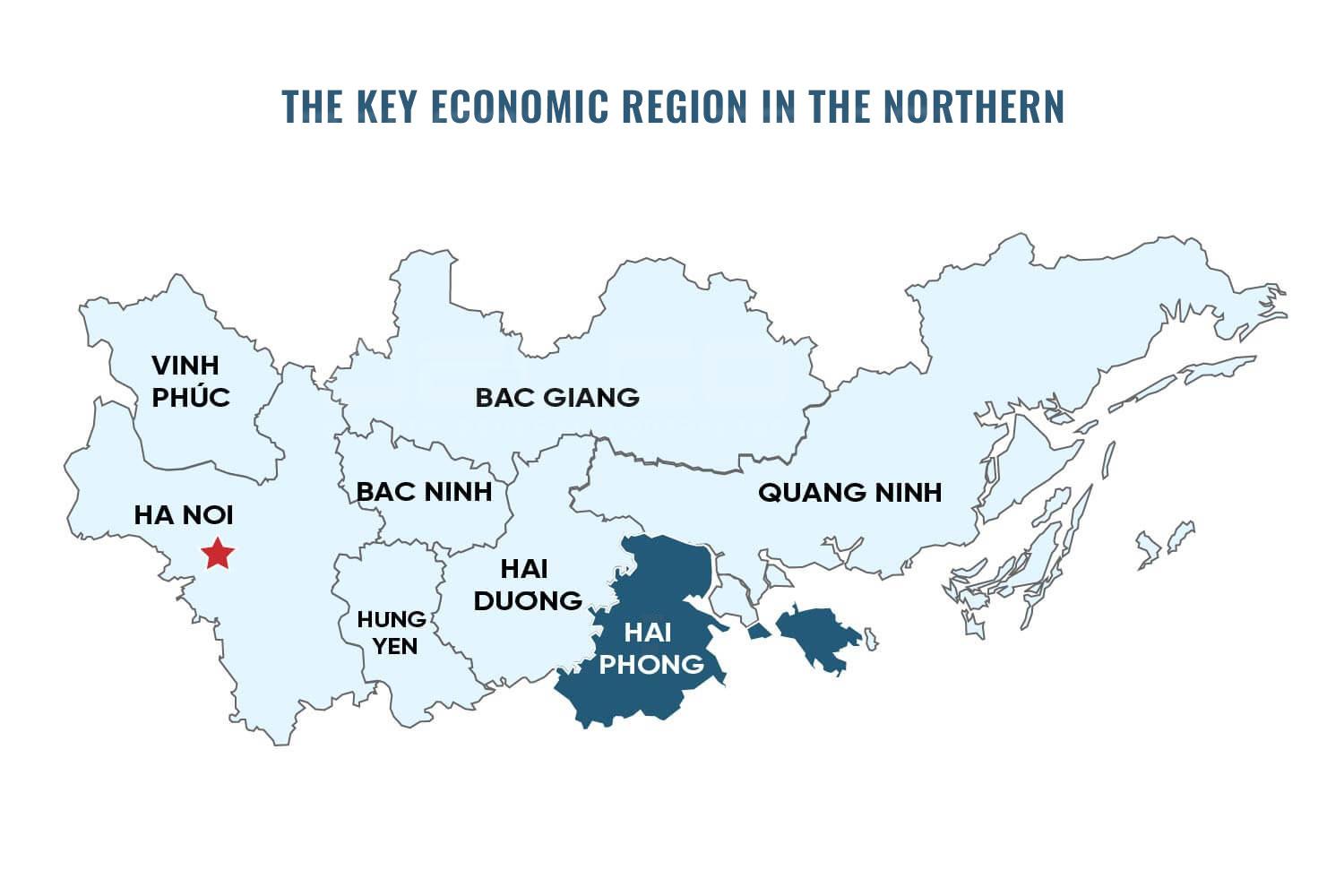 Prime geographical location with the largest port in the North 