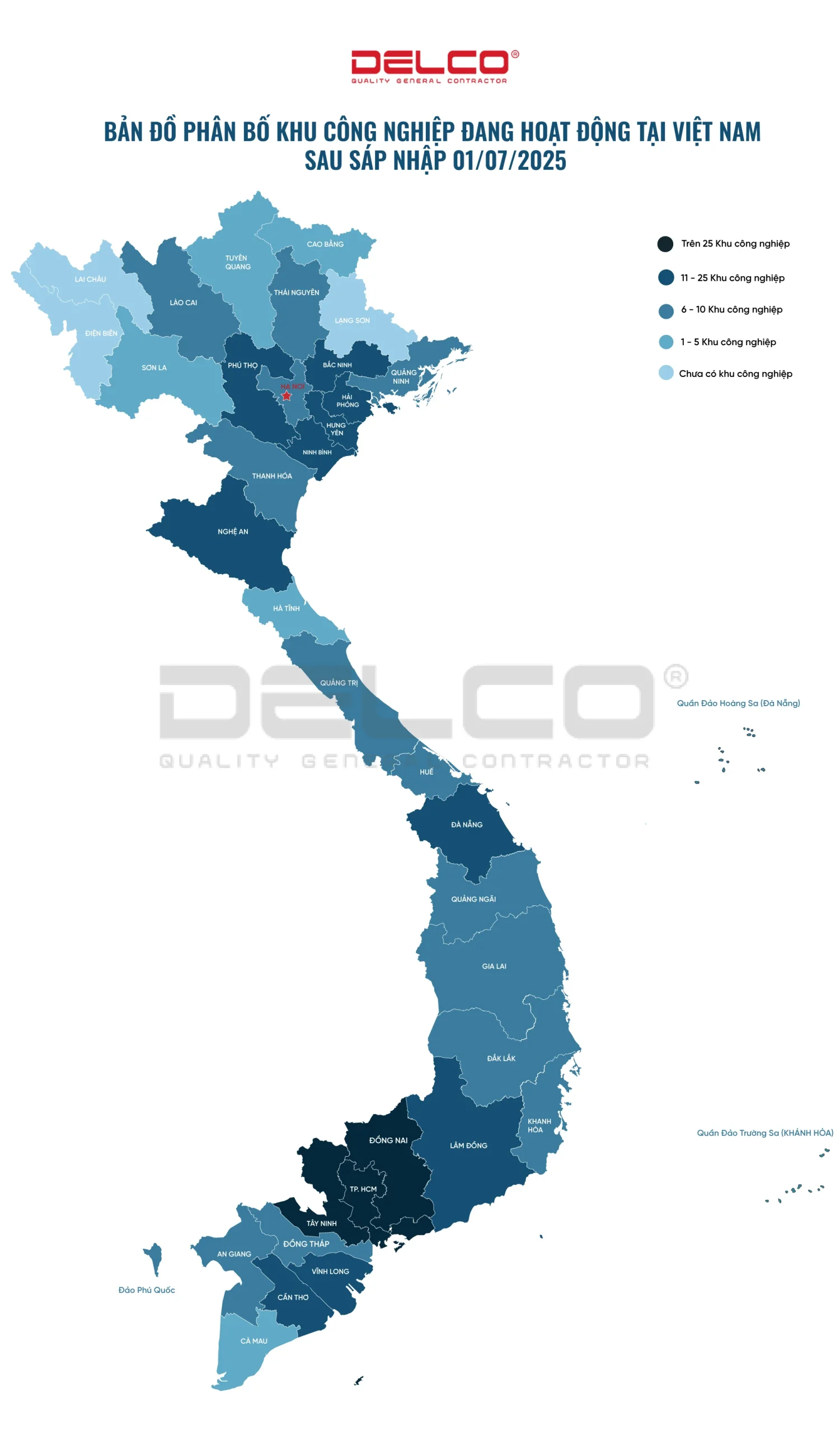 Danh sách khu công nghiệp đang hoạt động tại Việt Nam - Tháng 7/2025