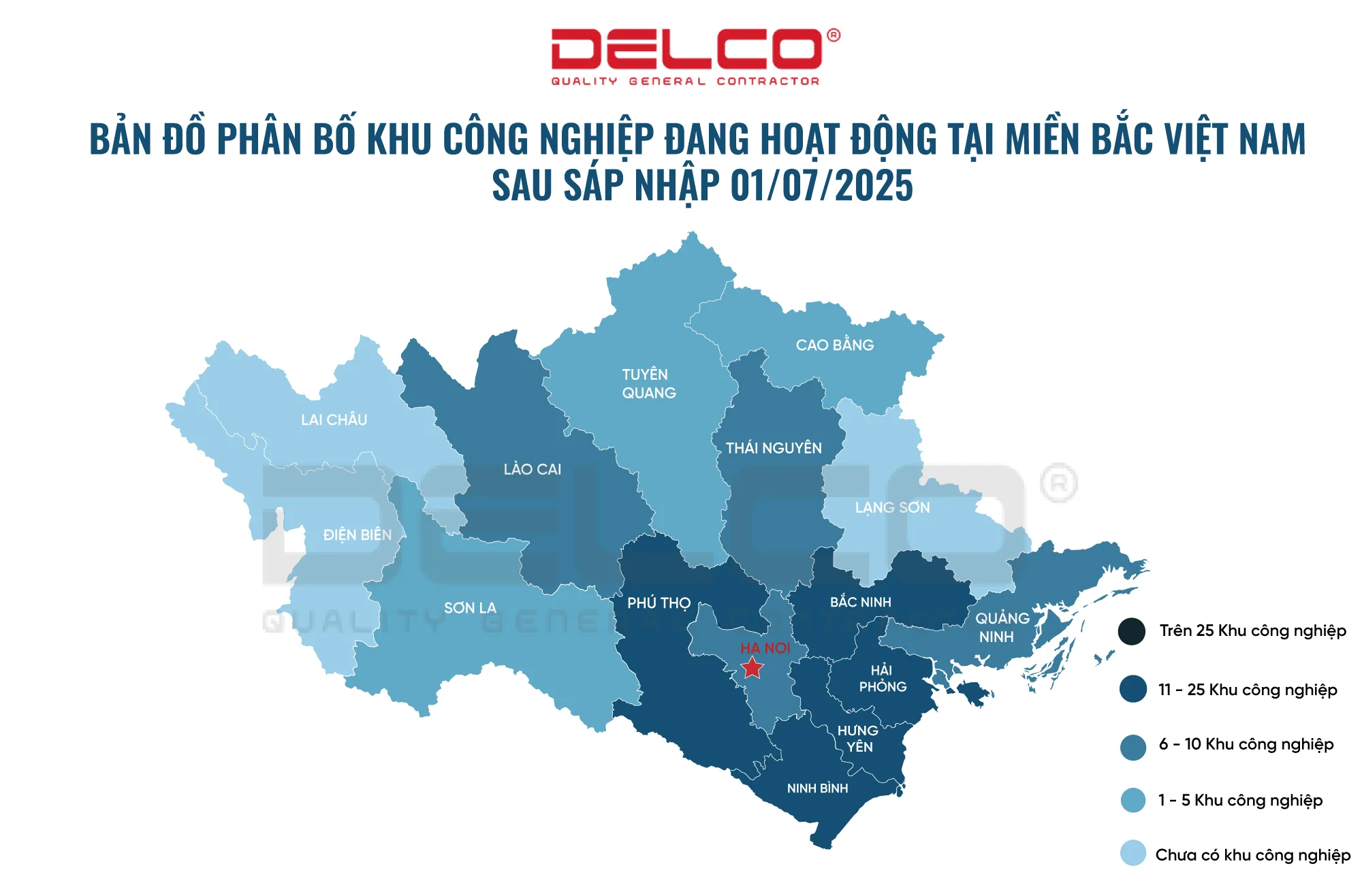 bản đồ các KCN đang hoạt động tại miền Bắc 