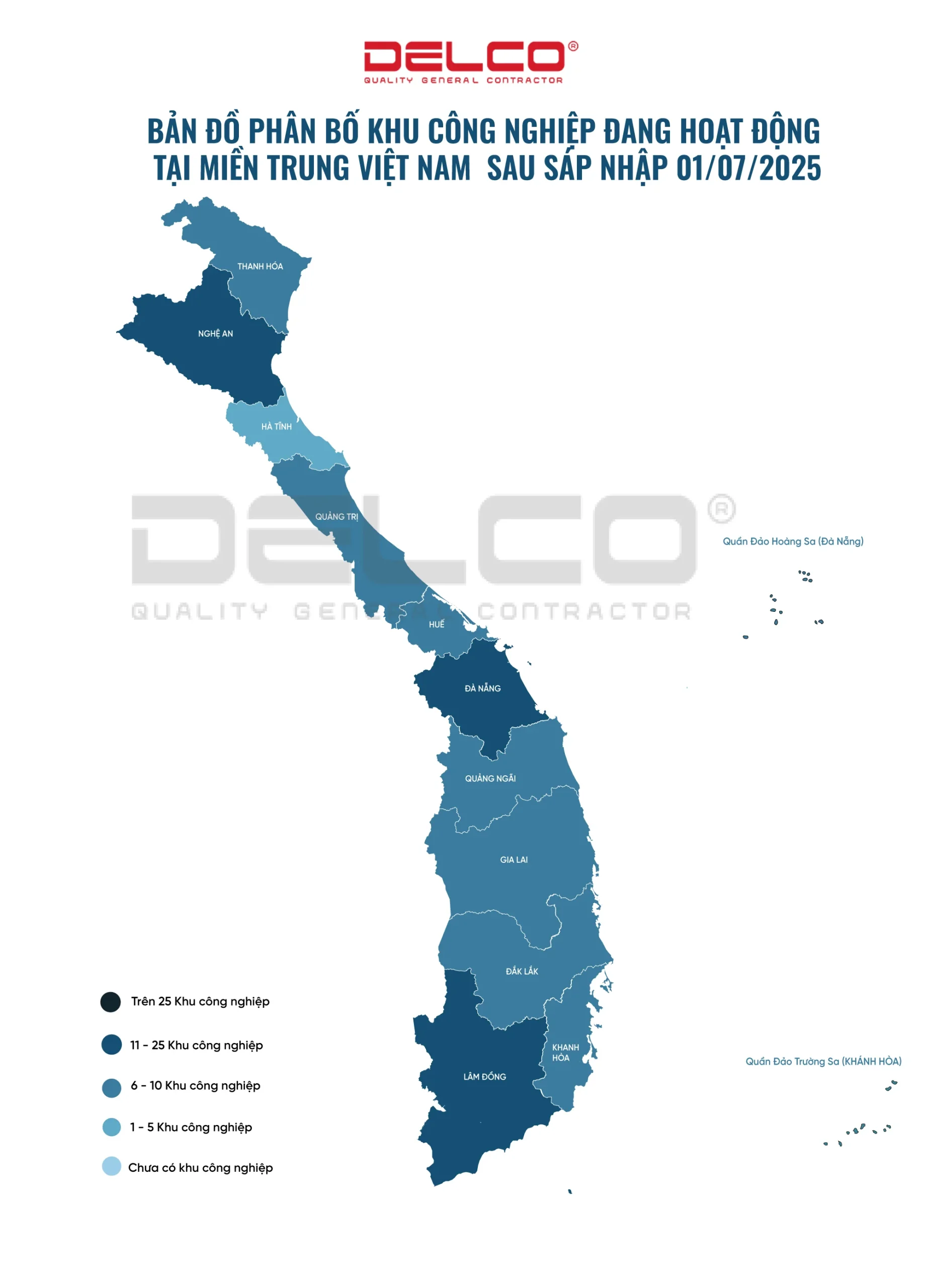 bản đồ các KCN đang hoạt động tại miền Trung