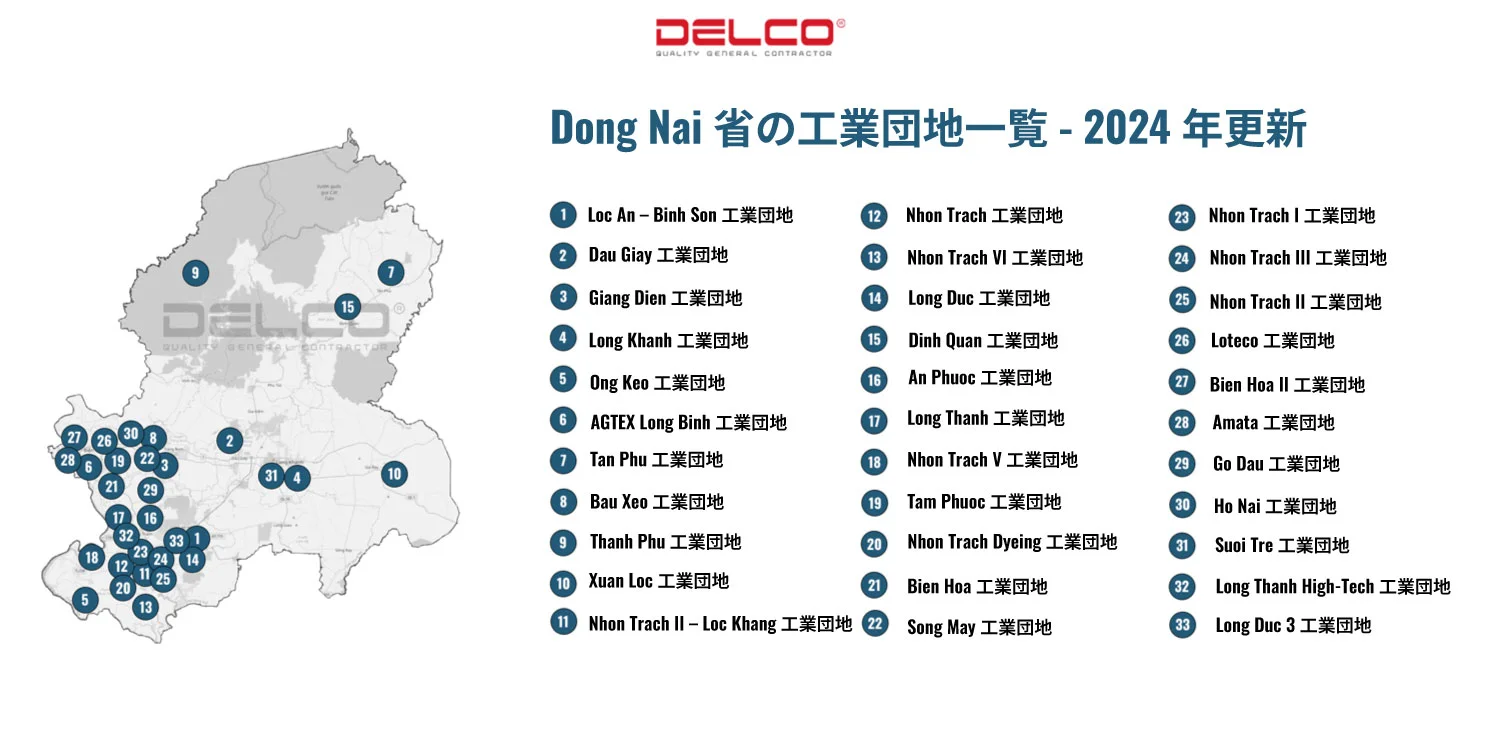 Dong Nai省の工業団地一覧 - 2024年更新