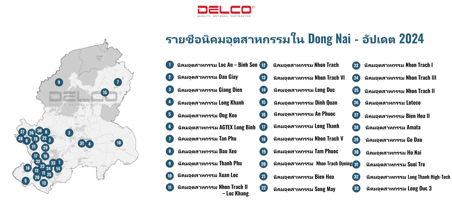 รายชื่อนิคมอุตสาหกรรมใน Dong Nai - อัปเดต 2024 รายชื่อนิคมอุตสาหกรรมใน Dong Nai - อัปเดต 2024