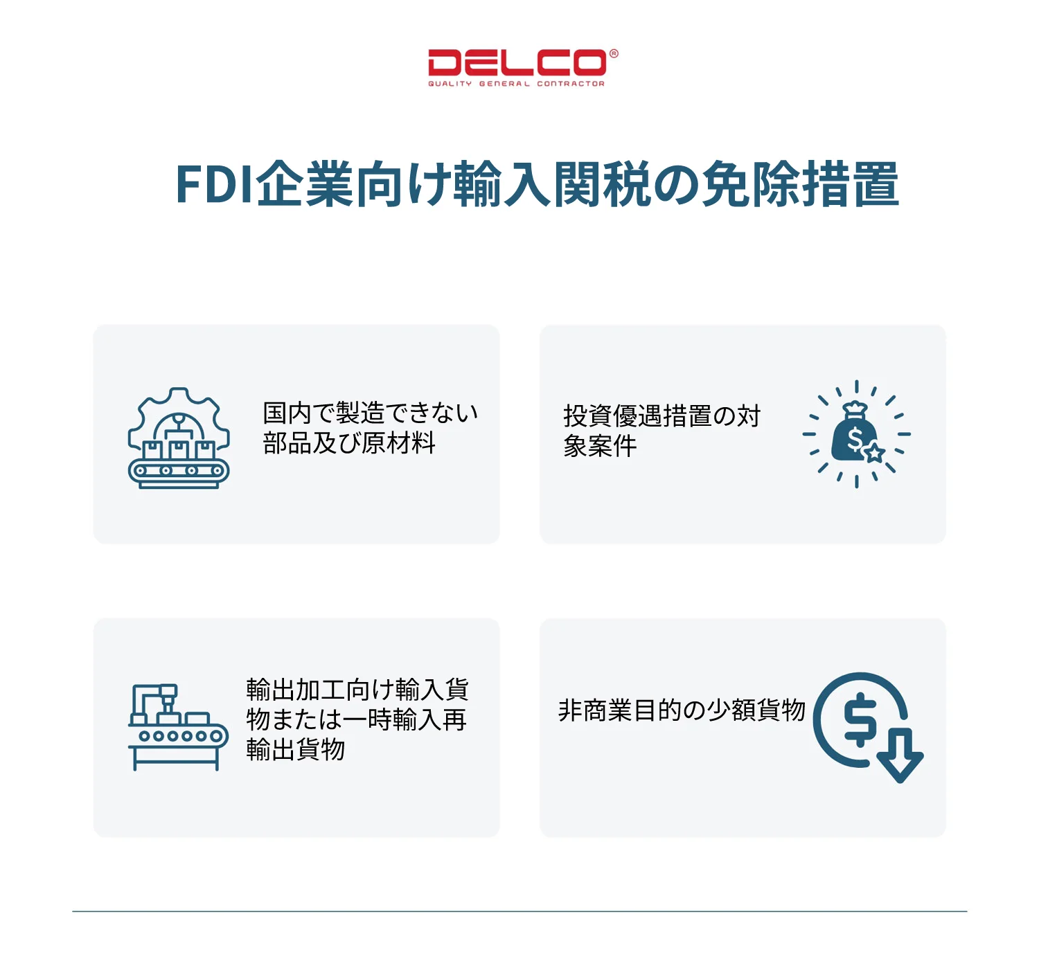 FDI企業向け輸入関税の免除措置