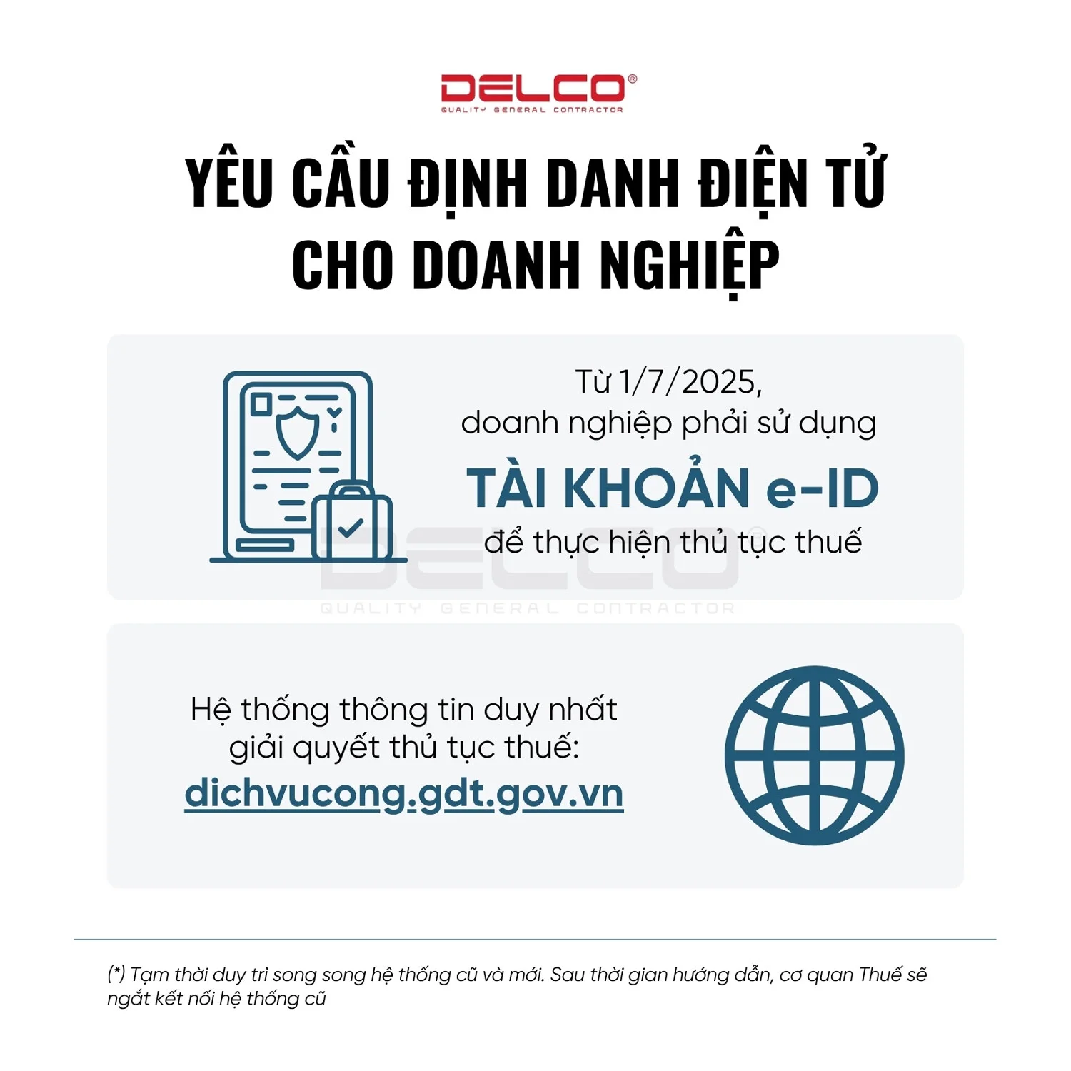 Yêu cầu định danh điện tử cho doanh nghiệp 